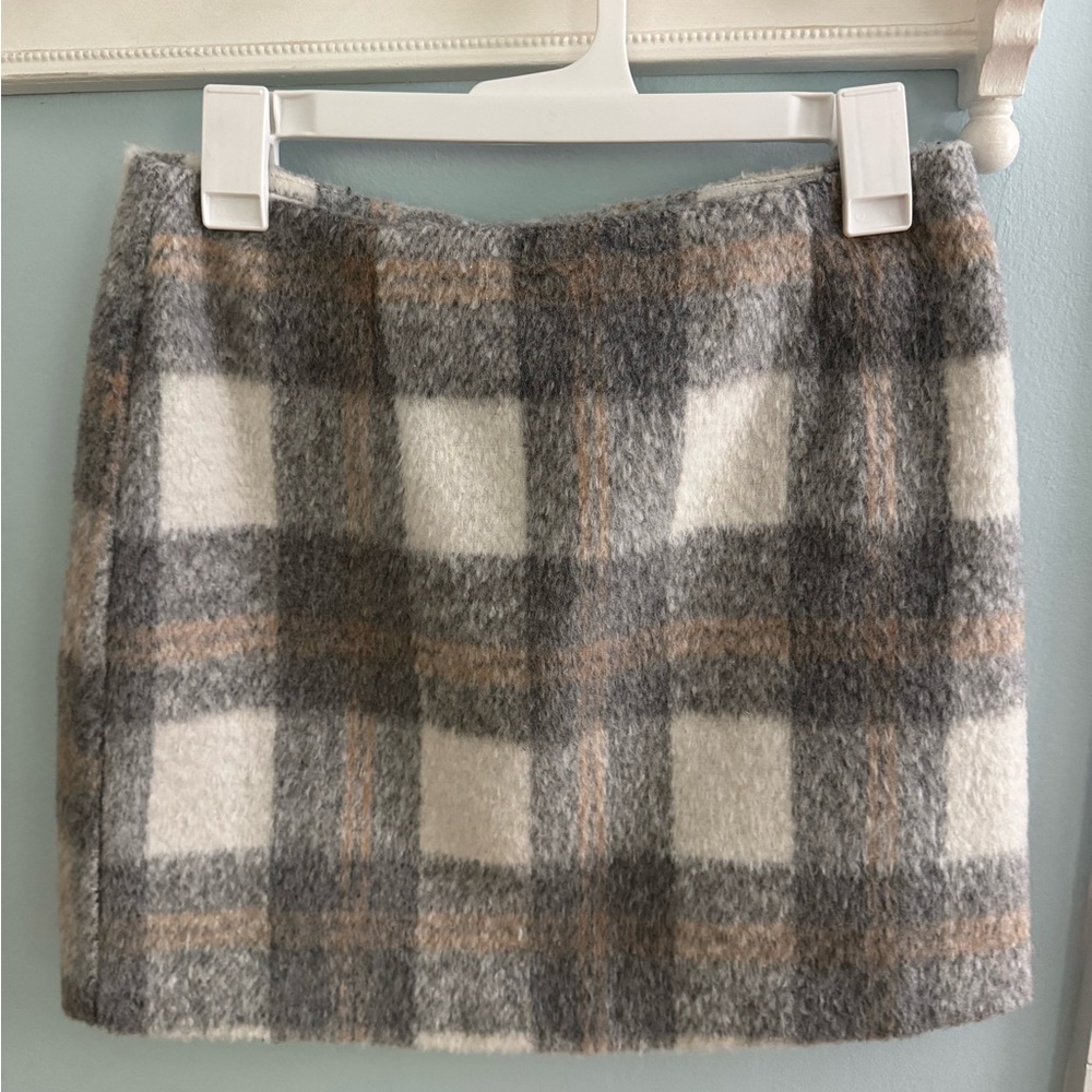 Sage the Label Plaid Wool-Blend Skirt